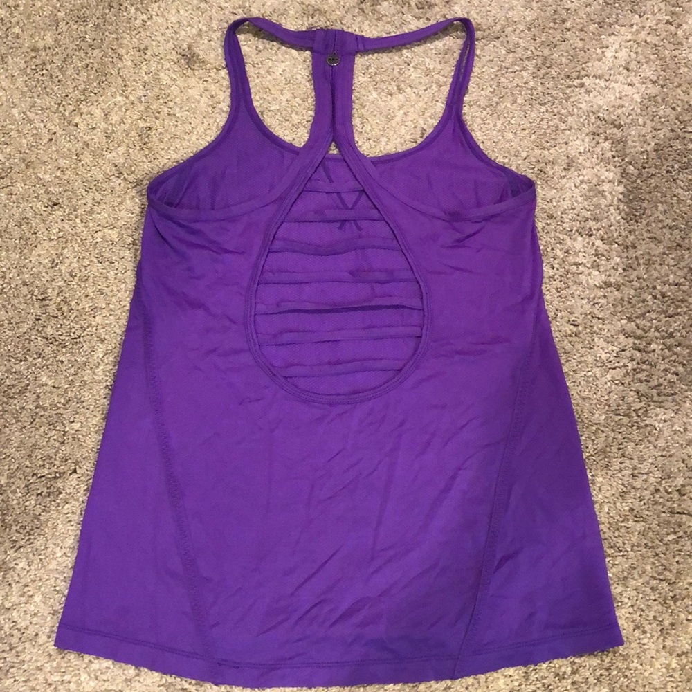 Lorna Jane Strappy Purple Workout Top